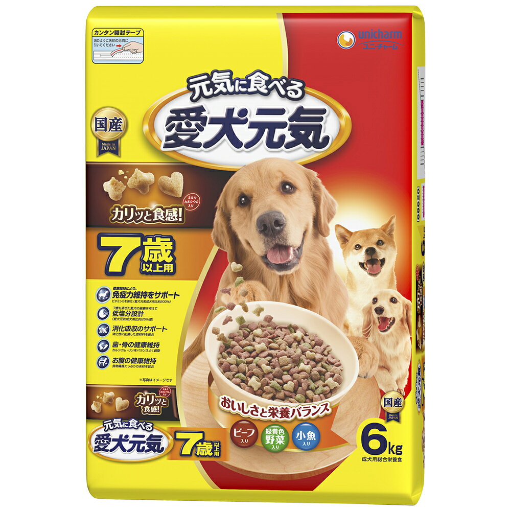 愛犬元気7歳以上用ビーフ・緑黄色野菜・小魚入り6kg [trmt]