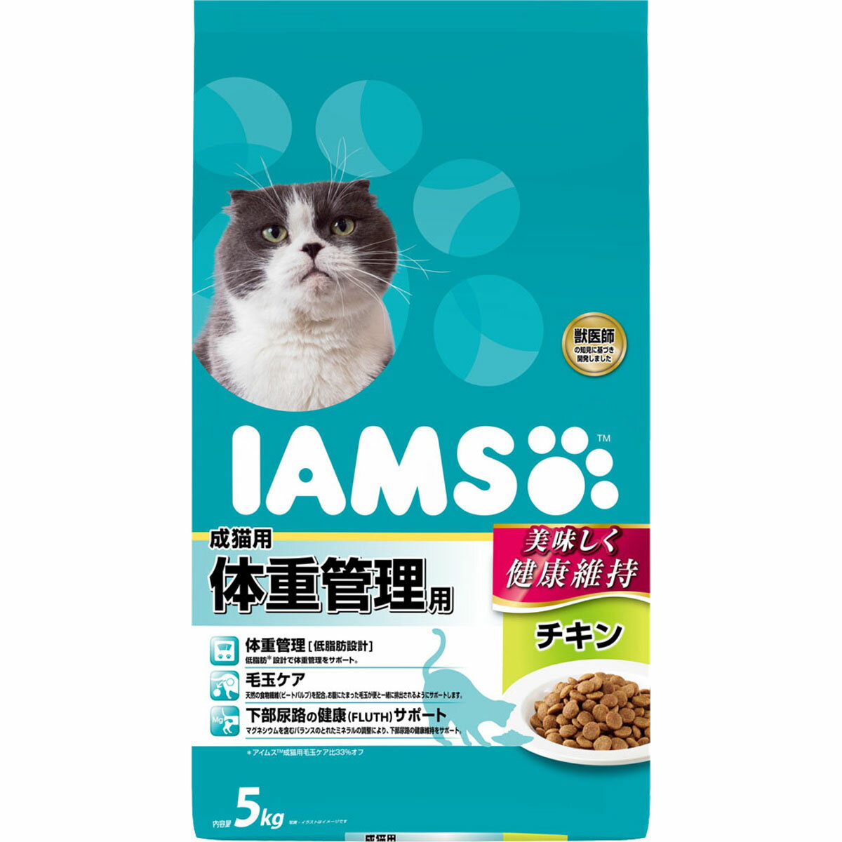 Rakuten - アイムス成猫用体重管理用チキン5kg 成猫用 総合栄養食 チキン 低脂肪 低マグネシウム 食物繊維 タウリン オメガ3 [trmt]