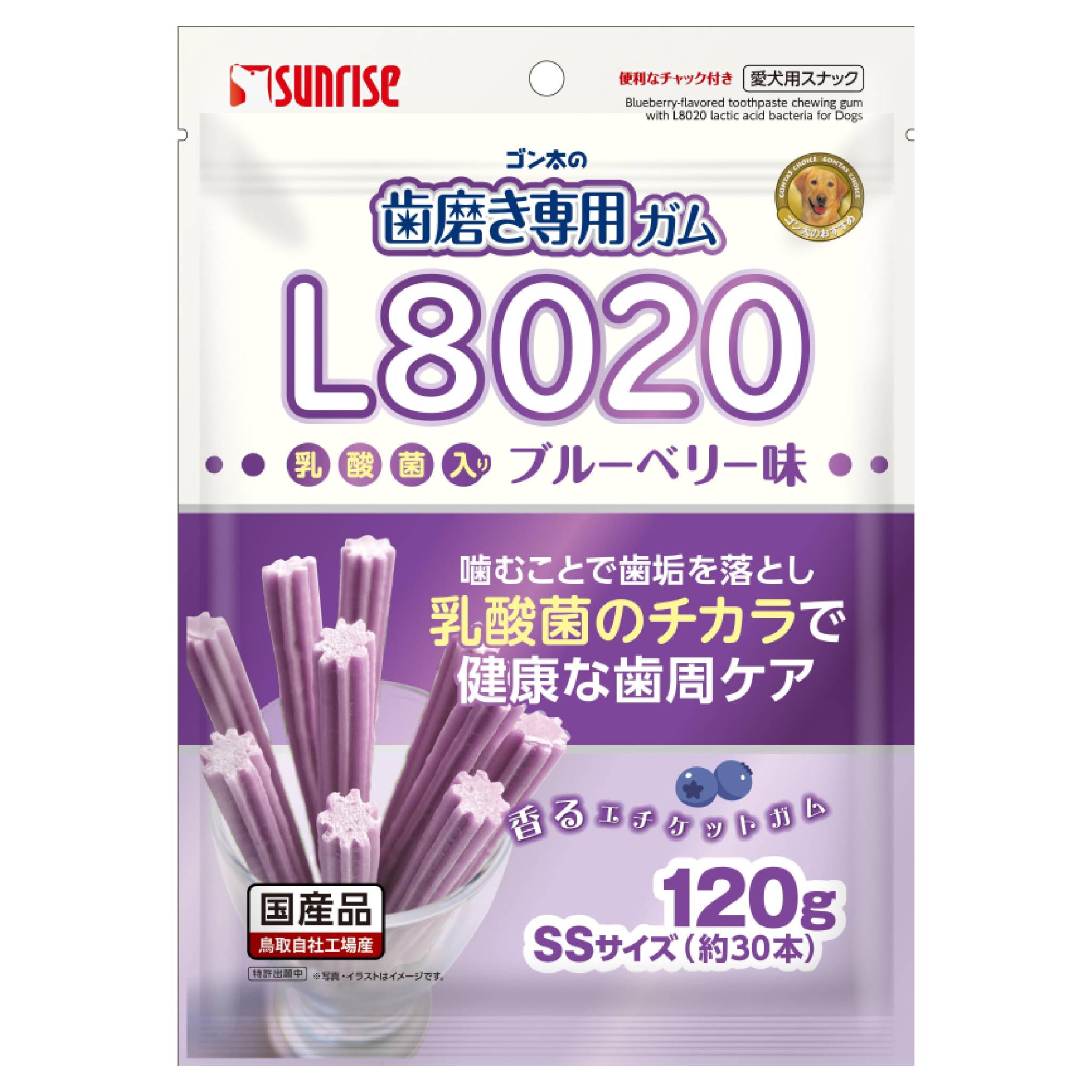 ゴン太の歯磨き専用ガムSSサイズL8020乳酸菌入りブルーベリー味120g [trmt]