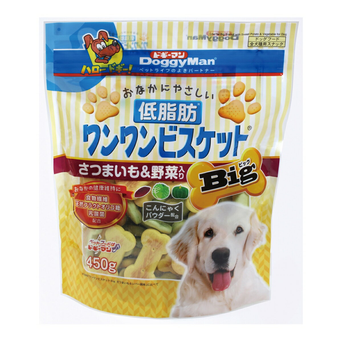 Rakuten - ドギーマンおなかにやさしい低脂肪ワンワンビスケットBigさつまいも&野菜入り450g [trmt]