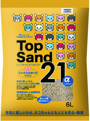 其它 - サンメイト トップサンド21アルファ 6L 猫砂 おから 消臭 天然素材 猫用トイレ砂 2120587[trmt]