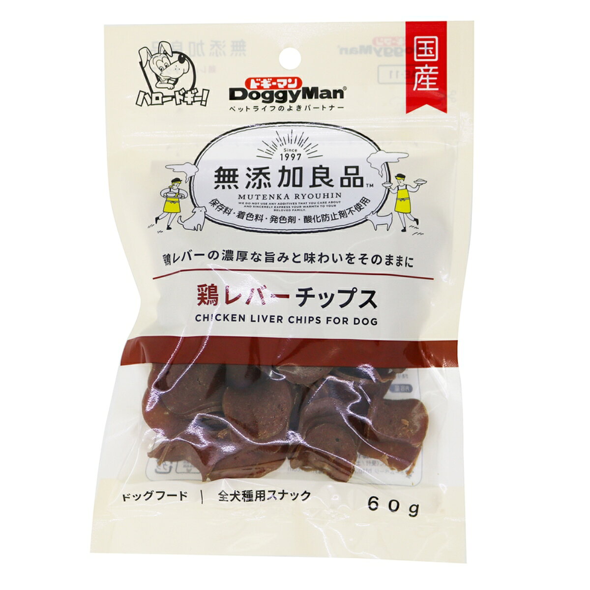 ドギーマン無添加良品鶏レバーチップス60g 犬用おやつ 鶏レバー 鉄分 無添加 国産 ...