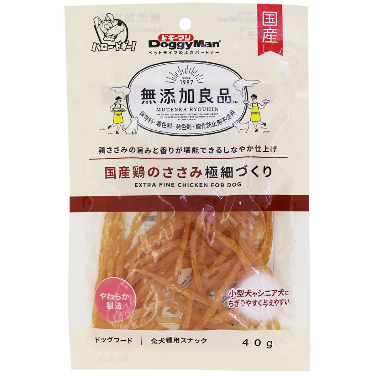 ドギーマン無添加良品国産鶏のささみ極細づくり40g 全犬種 スナック 鶏ささみ 無添加 [trmt]