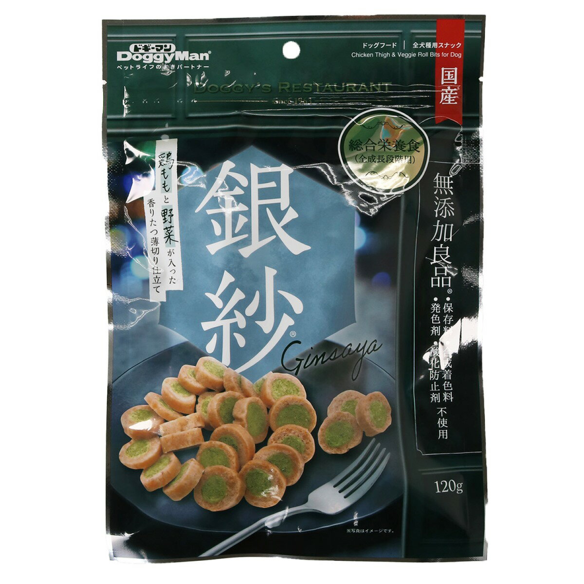 Snacks - ドギーマン銀紗鶏ももと野菜が入った香りたつ薄切り仕立て120g 全犬種 スナック 鶏モモ 野菜 無添加 国産 総合栄養食 ご褒美おやつ [trmt]