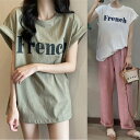 Tシャツ レディース 半袖 ロゴ ティーシャツ 韓国 カットソー トップス 女 黒 白 ティシャツ 白ティー 可愛い レディース クルーネック 春 夏 秋 プリ...