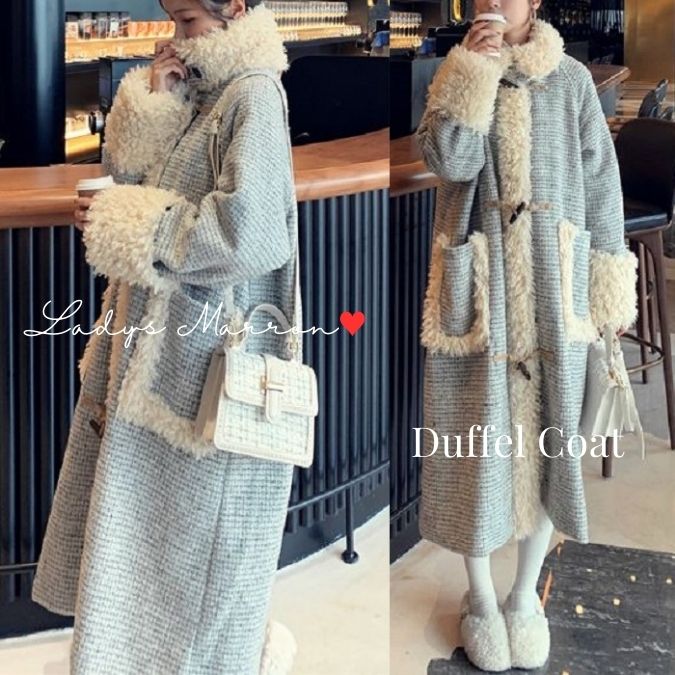 楽天市場】ダッフルコート(柄チェック)(レディース 楽天市場】ダッフルコート(柄チェック)(レディース