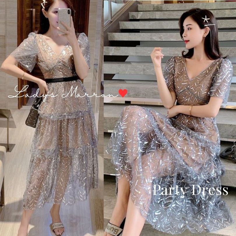 スパンコールドレス お呼ばれドレス 結婚式 結婚式お呼ばれドレス オケージョンドレス パーティードレス 韓国 同窓会ドレス 成人式ドレス 20代 30代 40代 50代 プチプラ 結婚式服装 結婚式参列ドレス レディース ロングドレス ロングワンピースのサムネイル