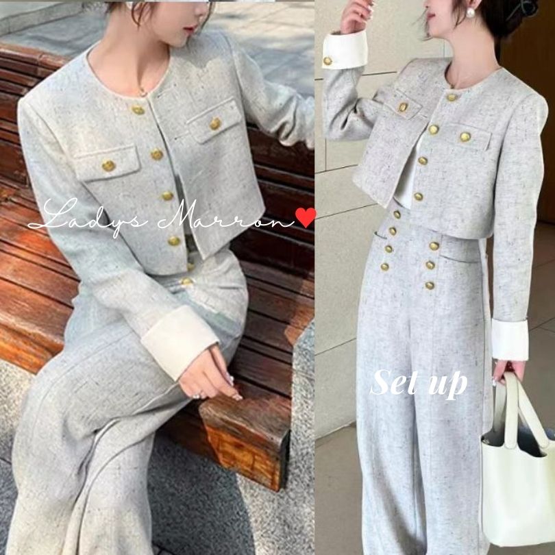 セレモニースーツ パンツ レディース 成人式 同窓会 服 服装 セレモニーセットアップ 入学式スーツ 入園式スーツ 入学式 ママ 母親 入園式 ママスーツ 服 服装 七五三 かわいい 韓国 セットアップ 上下セット 2点セット