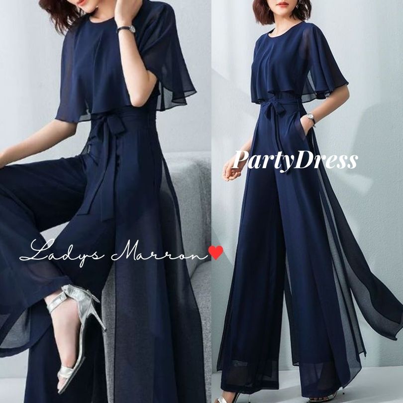 結婚式 パンツドレス パンツスーツ かっこいい セットアップ レディース ケープセットアップ お呼ばれ 同窓会 成人式 二次会 服装 ドレスパンツ パンツスタイ...