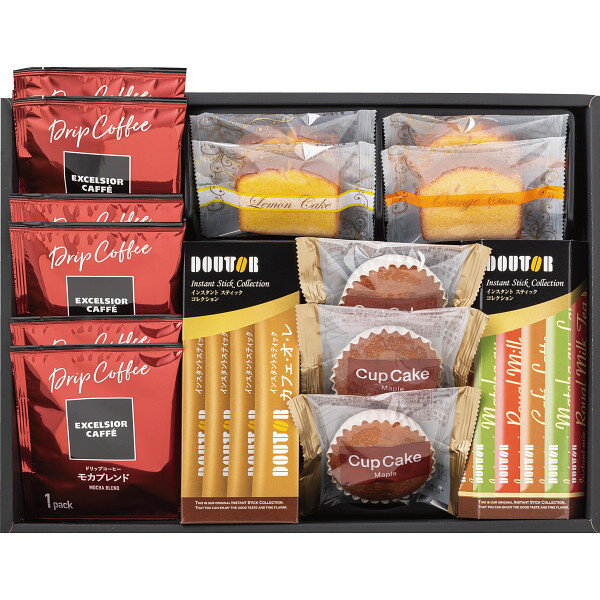 エクセルシオールカフェドリップコーヒー&洋菓子詰合せEXーEOA【送料無料】ギフトセット☆食べ物 焼き菓子 コーヒー 詰め合わせ プレゼント 誕生日 出産内祝い 結婚内祝い 出産祝い 結婚祝い お祝い お返し 香典返し 快気祝い お供え お彼岸 お菓子 冬ギフト バレンタイン