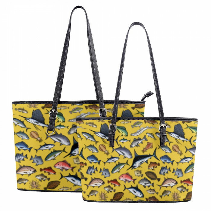 お得なクーポン 送料無料 KAISUIGYO_CD_LTB レザートートバッグ レディース バッグ 全て 魚 海 釣り 海..