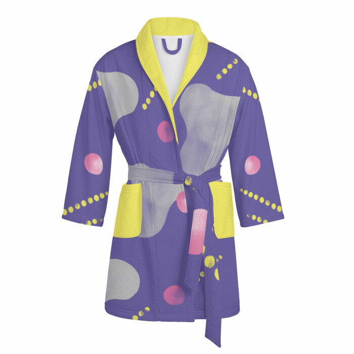 お得なクーポン 送料無料 mokumoku レディースバスローブ レディース アート ライン クレヨン 絵の具 らくがき 夢 ドリーミー nie ★★★