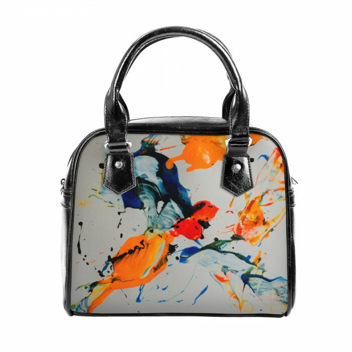 お得なクーポン 送料無料 orangeとblueのドリップ 2WAYショルダーバッグ レディース バッグ アート ART..