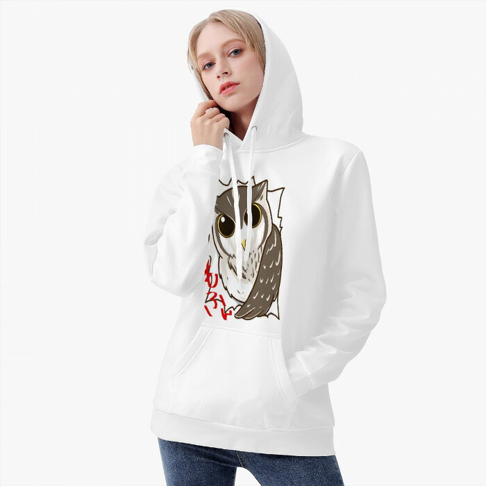 お得なクーポン 送料無料 ハマり動物 ふくろう 前後デザイン レディースフードパーカー レディース 全て 動物 かわいい 鳥 ユニーク おもしろ ユーモア 尻尾 3