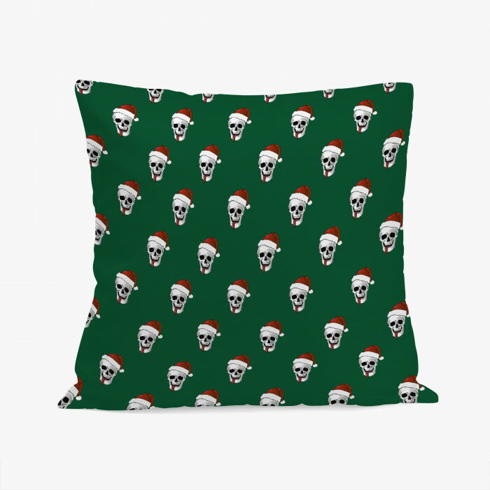 ȃN[|  NbVJo[  Жʃvg 􂦂 v[g zcJo[ w 45~45cm Jo[̂ Arttalif T^N[X̓W - Santa Claus Skull