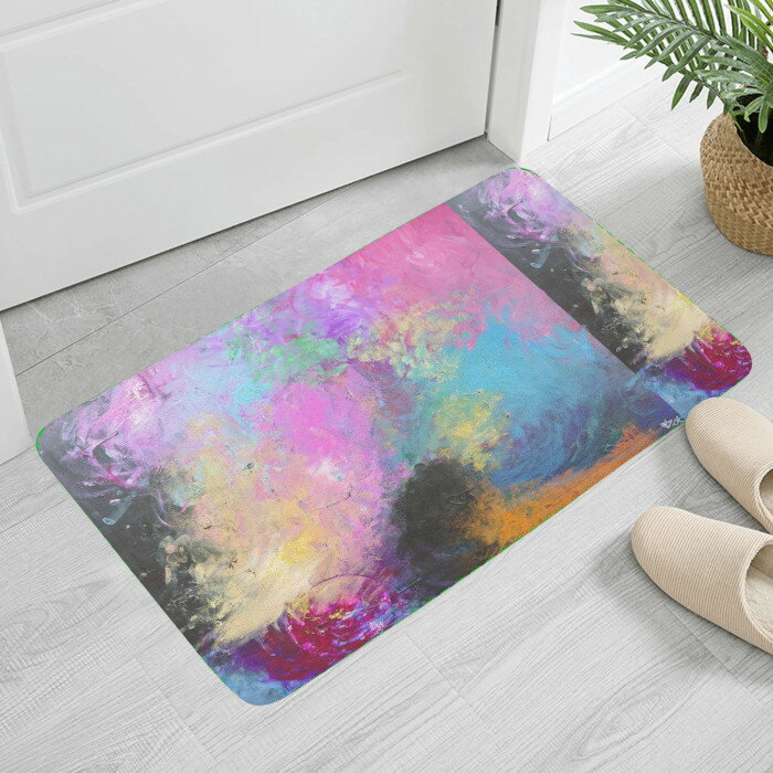 お得なクーポン 送料無料 人間のエゴよって破壊された地球環境はやがて己に還る Takenao Wada ART ふんわりドアマット ユニセックス ホームデコレーション アート 抽象画