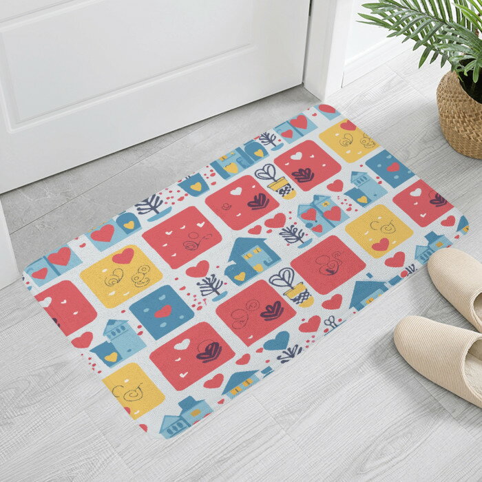 お得なクーポン 送料無料 バレンタイン ふんわりドアマット ユニセックス ホームデコレーション 全て かわいい ハート バレンタイン バレンタインデー 2月 松浦はれ