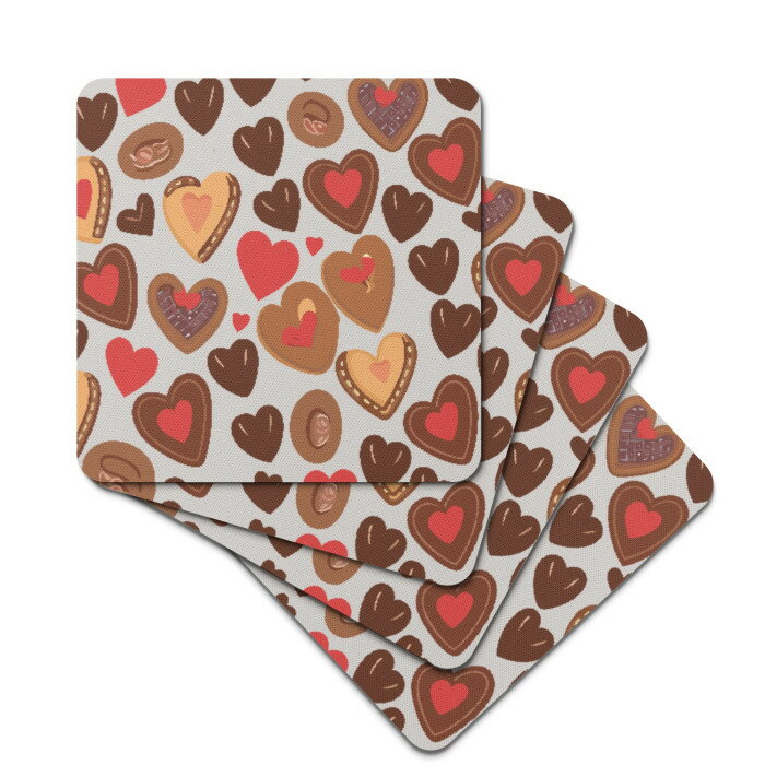 お得なクーポン 送料無料 バレンタイン ラバーコースター ユニセックス アクセサリー 全て かわいい バレンタイン バレンタインデー チョコレート ポップ 2月 松浦はれ