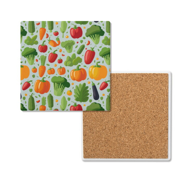 お得なクーポン 送料無料 美味しい野菜たち(セラミックコースター) セラミックコースター ユニセックス アクセサリー 全て かわいい ベジタブル vegetable 野菜 やさい 松浦はれ ★★★