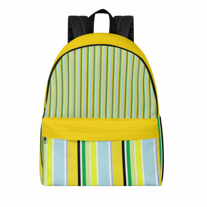 お得なクーポン 送料無料 カラフル・ボーダー(ニューバックパック) ニューバックパック ユニセックス バッグ アート ボーダー イエロー 切り替え キッズ cut ★★★