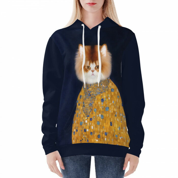 お得なクーポン 送料無料 猫の肖像画 D(レディースフードパーカー) レディースフードパーカー レディー..