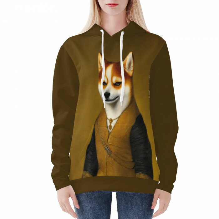 お得なクーポン 送料無料 犬の肖像画 A(レディースフードパーカー) レディースフードパーカー レディー..