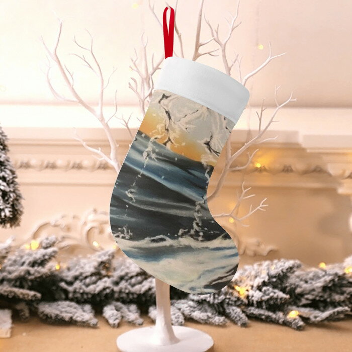 お得なクーポン 送料無料 クリスマスソックス 靴下 サンタ クリスマスツリー 飾り オーナメント プレゼント お菓子入れ 装飾 店舗 ギフト megu Wave art