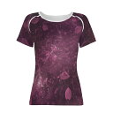 お得なクーポン 送料無料 夜陰に揺蕩う落花 レディースフルプリントTシャツ レディース アート ピンク 花 夜 桜 花びら ゆらぎ 闇 夜陰に揺蕩う落花