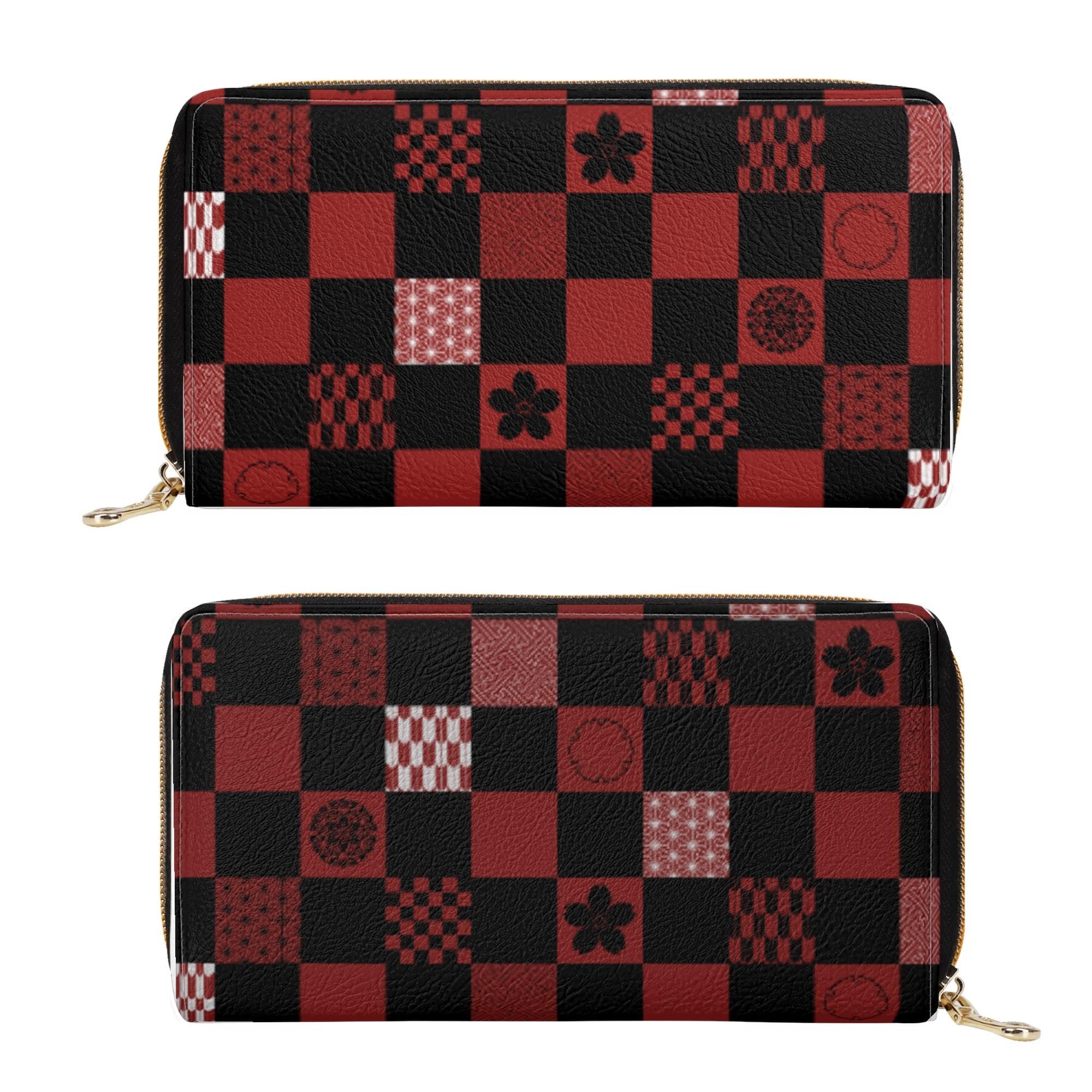 お得なクーポン 送料無料 和の地紋文様柄 えんじ色 ウォレット ユニセックス バッグ 全て 和風 和柄 桜..