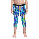 お得なクーポン 送料無料 青い花のライブラ(キッズ レギンス7分丈) キッズ レギンス7分丈 アート ブルー ボタニカル 植物 Flower フラワー botanical blue 青花 天秤 ライブラ 詩一 ★★★