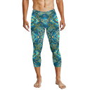 スーパーSALE お得なクーポン 送料無料 アベリアチェック メンズレギンス 7分丈 メンズ アート ボタニカル 植物 アーガイル チェック 蔓 アベリア アー...