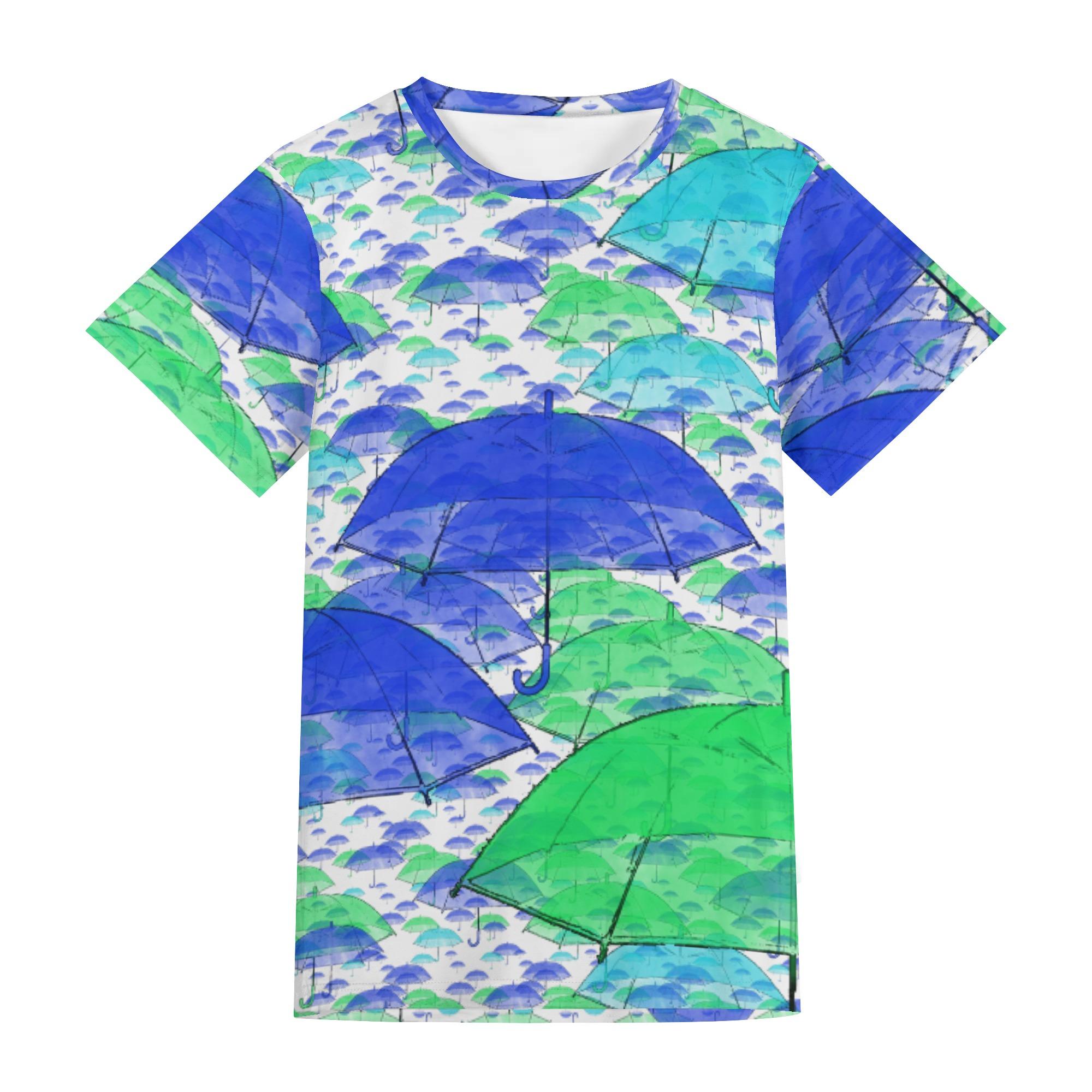 スーパーSALE お得なクーポン 送料無料 アンブレラ柄 Tシャツ ユニセックス レディース メンズ アート オリジナル 雨 傘 アンブレラ レイニー 詩一 ★★★