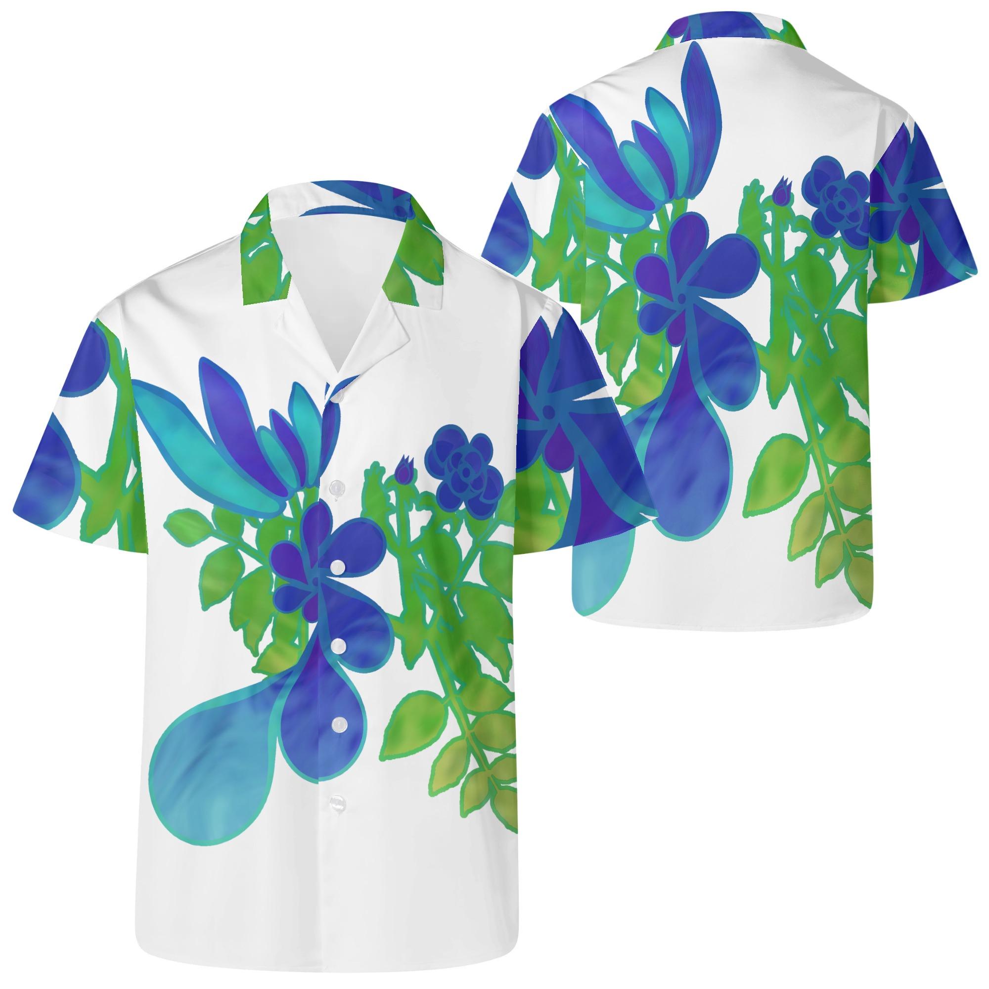 楽天BONATHIAお得なクーポン 送料無料 雫花（DAKA）（メンズカジュアルシャツ） メンズカジュアルシャツ メンズ アート ボタニカル 花 植物 雫 Flower フラワー botanical 雫花 DAKA drop ドロップ 詩一 ★★★