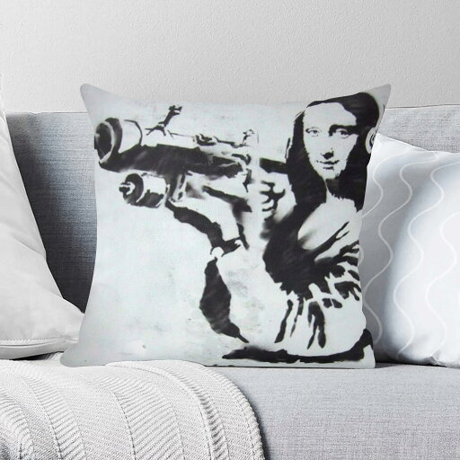 お得なクーポン 送料無料 Banksy バンクシー モナリザ Monna Lisa(フルプリントクッションカバー) フルプリントクッションカバー ユニセックス ホームデコレーション アート #Banksy #バンクシー お得なクーポン 送料無料 Banksy バンクシー モナリザ Monna Lisa(フルプリントクッションカバー) フルプリントクッションカバー ユニセックス ホームデコレーション アート #Banksy #バンクシー