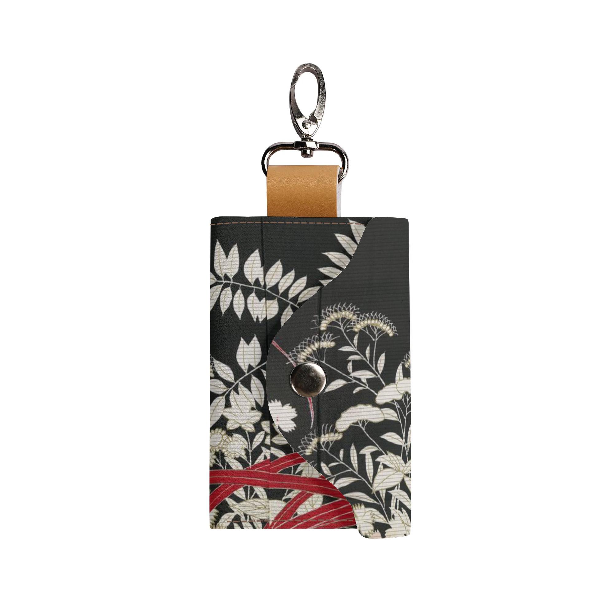 お得なクーポン 送料無料 秋草の黒留袖(キーケース) キーケース ユニセックス アクセサリー アート ボ..