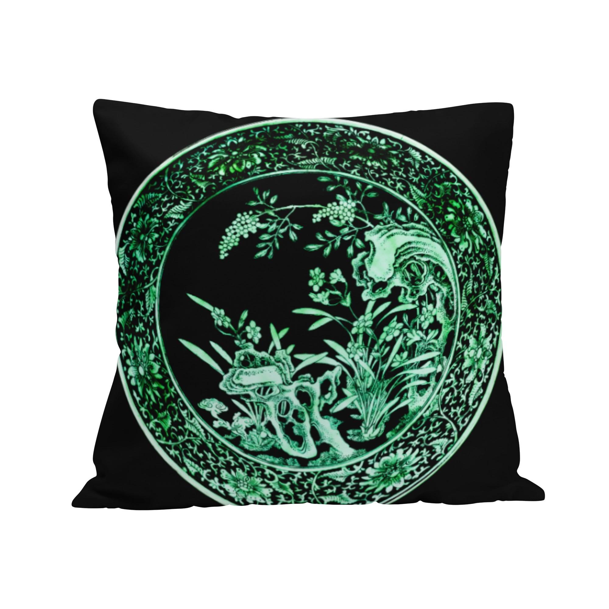 お得なクーポン 送料無料 景徳鎮 - 水仙と岩の皿(クッションカバー) クッションカバー ユニセックス ホ..