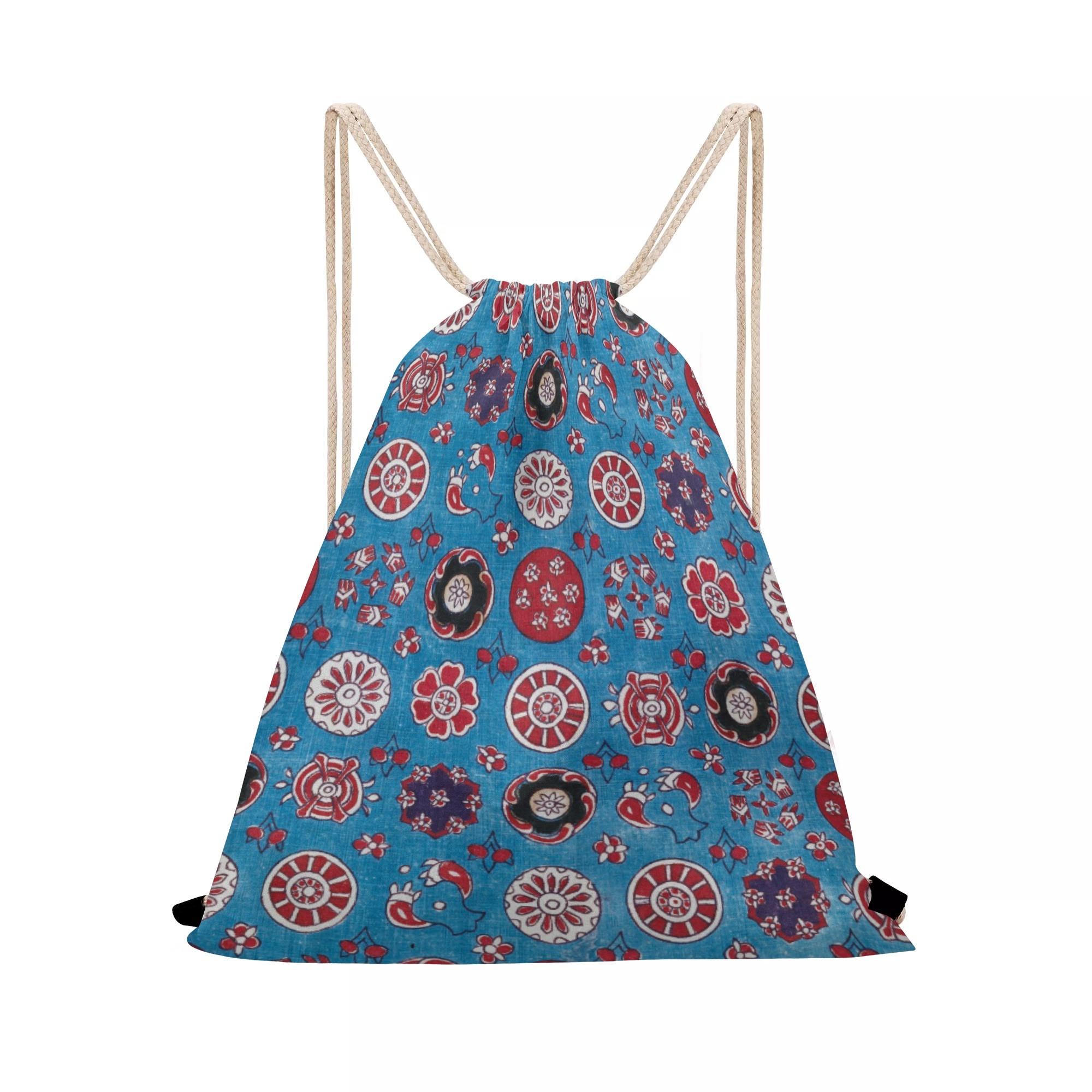 お得なクーポン 送料無料 インド更紗の柄(ナップサック) ナップサック ユニセックス バッグ アート 花 ..