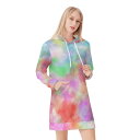 お得なクーポン 送料無料 flower(パーカーワンピース) パーカーワンピース レディース アート 花柄 水彩画 淡い色 抽象画 さとみん。(4)