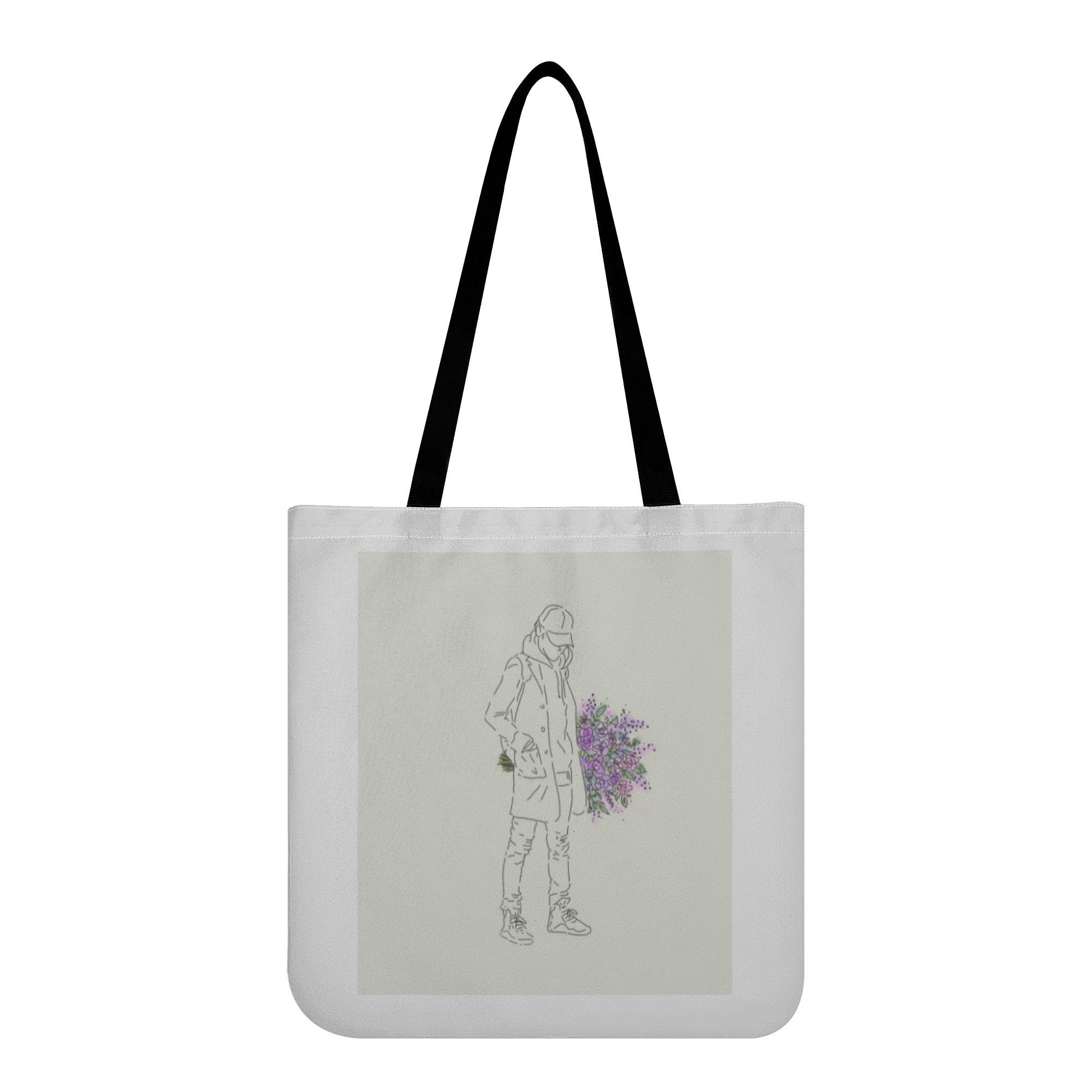 お得なクーポン 送料無料 花束を持った青年(エコバッグ) エコバッグ ユニセックス バッグ アート 花束 ..