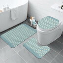 お得なクーポン 送料無料 ジオメトリック(トイレマットセット) トイレマットセット ユニセックス ホームデコレーション 全て 幾何学模様 ジオメトリック ティファニーブルー