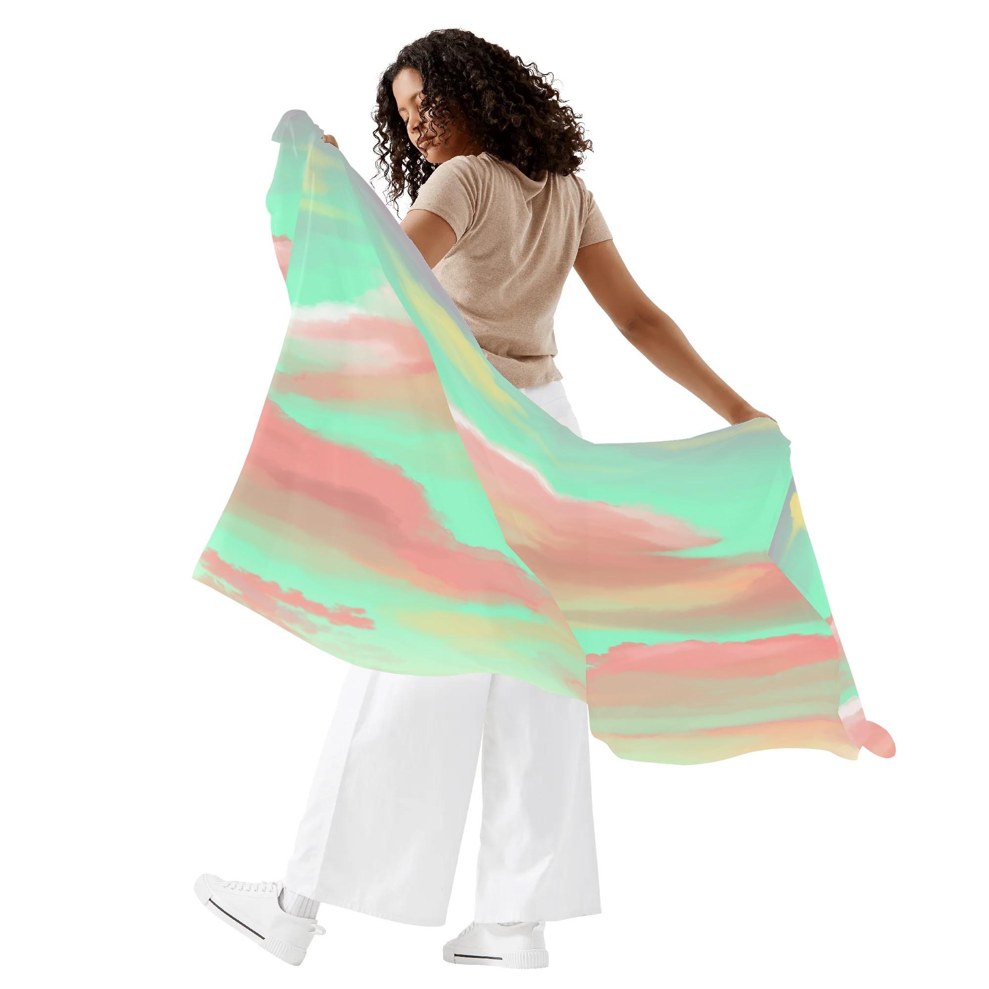 お得なクーポン 送料無料 明けの空(サロンスカーフ) サロンスカーフ レディース アート 自然 空 雲 三榊真