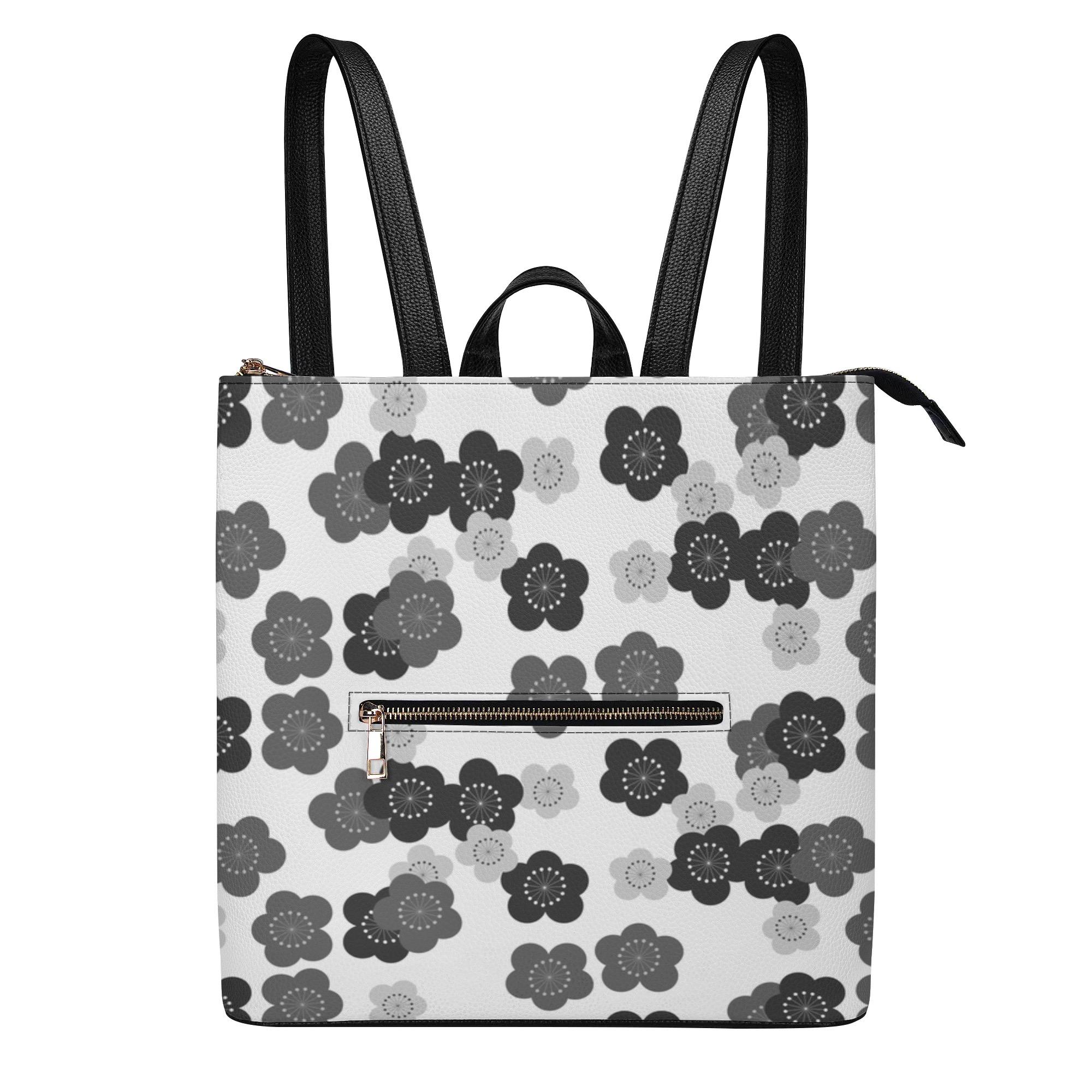 お得なクーポン 送料無料 モノクロ梅 デイパックハンドバッグ ユニセックス バッグ 全て 2WAY モノクロ..