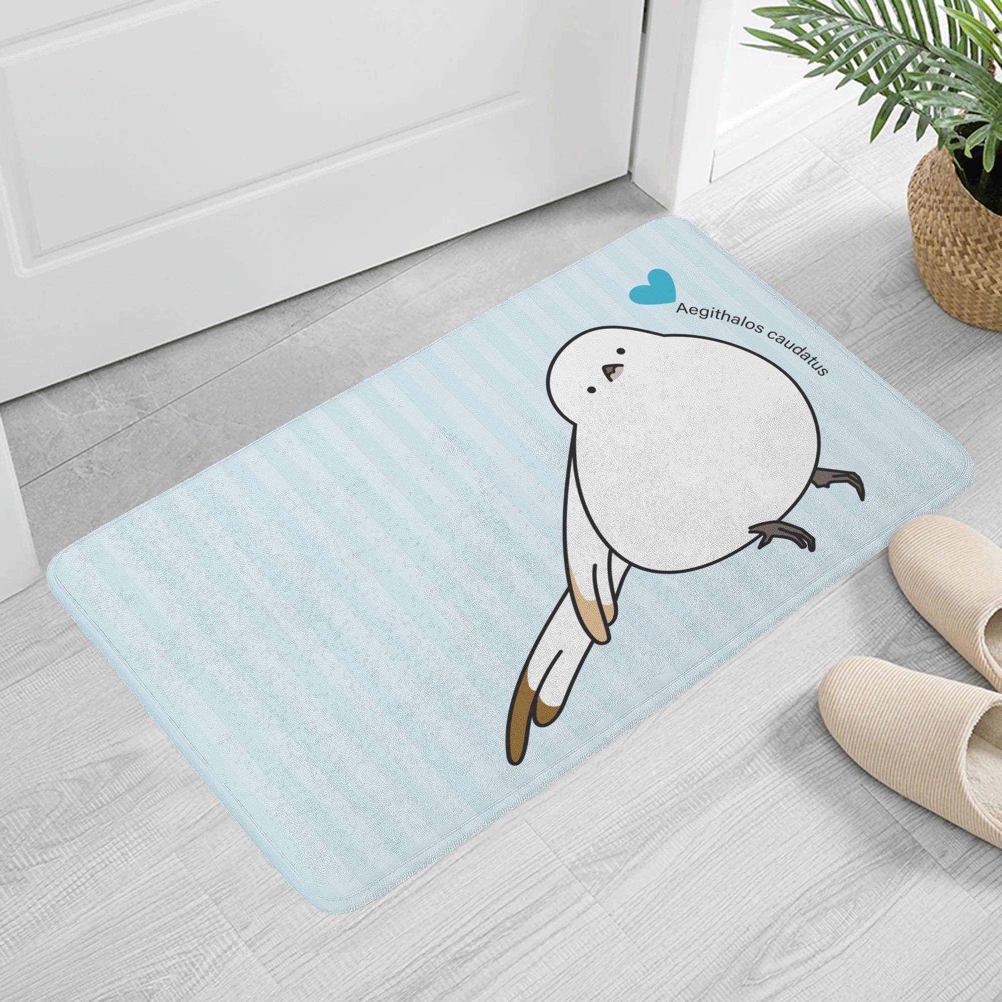 お得なクーポン 送料無料 lovely シマエナガ ふんわりドアマット ユニセックス ホームデコレーション 動物 ブルー 鳥 シマエナガ 生き物 キャラクター 学名 かわいい