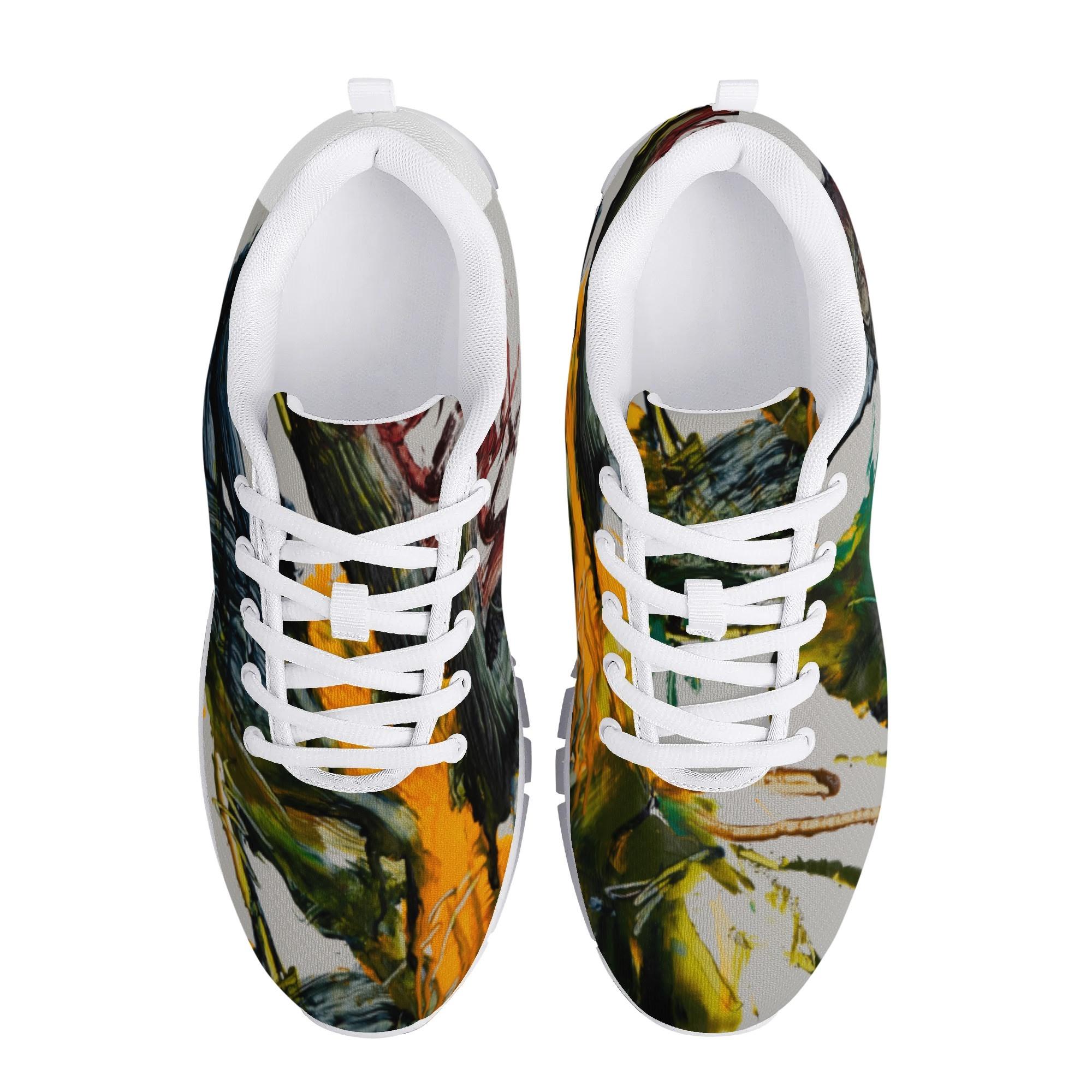 楽天BONATHIAお得なクーポン 送料無料 ぺトロールに挟まれて落下する黄色のドリップ（ランニングシューズ） ランニングシューズ メンズ レディース シューズ アート 現代アート TakeshiYokoshima ★★★