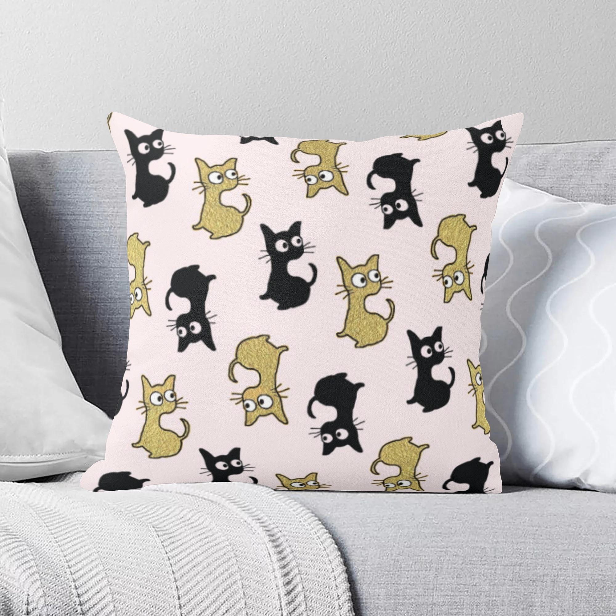 お得なクーポン 送料無料 猫ちゃん フルプリントクッションカバー ユニセックス ホームデコレーション ..