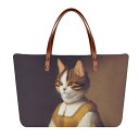 お得なクーポン 送料無料 トートバッグ レディース バッグ 動物 アート 絵画 猫 ねこ 油絵 個性的 生き物 肖像画 美術 𖥧𖤣.𖡼 mozemoze 𖡼.𖤣𖥧(4)