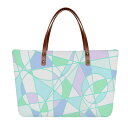 お得なクーポン 送料無料 Geometric pattern 【3】(トートバッグ) トートバッグ レディース バッグ アート ブルー パターン パステルカラー 青系 幾何学模様 ソフト charamaru(4)