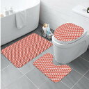 お得なクーポン 送料無料 Houndstooth pattern × cat【red】(トイレマットセット) トイレマットセット ユニセックス ホームデコレーション アート 猫 赤 cat 猫モチーフ 千鳥格子 red charamaru
