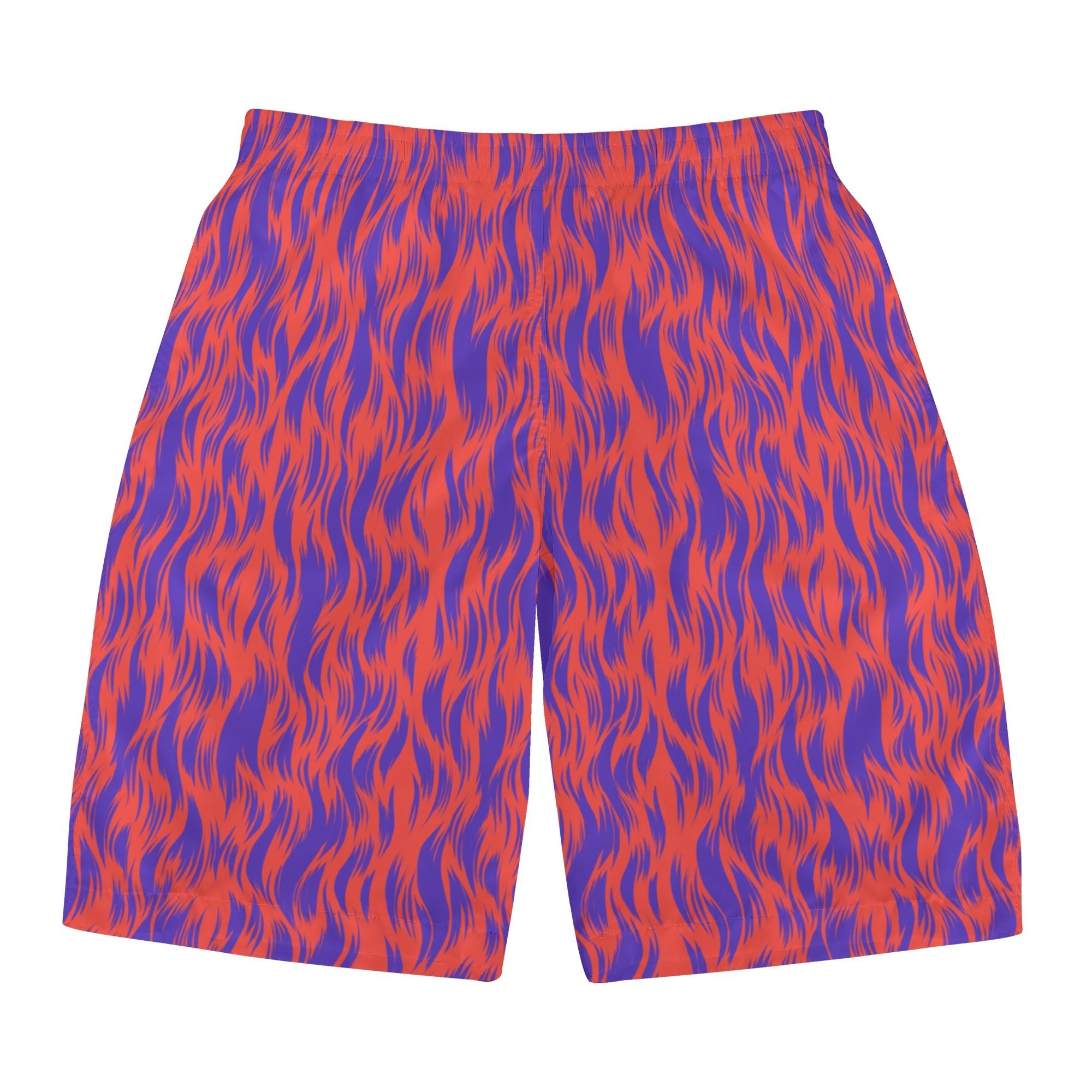 お得なクーポン 送料無料 Wavy pattern【3】(メンズサーフパンツ) メンズサーフパンツ メンズ アート ブルー 青 赤 紋様 レッド 波紋 水面 波 うねり charamaru
