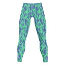 お得なクーポン 送料無料 Wavy pattern【5】(メンズレギンス 10分丈) メンズレギンス 10分丈 メンズ アート グリーン ブルー 青 緑 紋様 ...